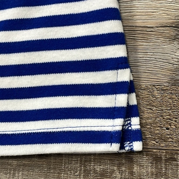 Quacker Factory Blue Stripe Sequin Anchor T-shirt Nautical Sailor Sz XL Cruise - Picture 9 of 13